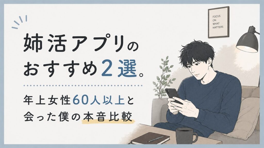 姉活アプリのおすすめ2選。年上女性60人以上と会った僕の本音比較
