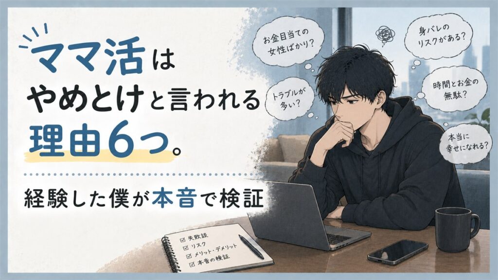 ママ活はやめとけと言われる理由6つ。経験した僕が本音で検証